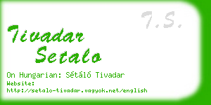 tivadar setalo business card