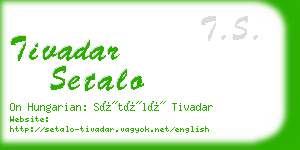 tivadar setalo business card